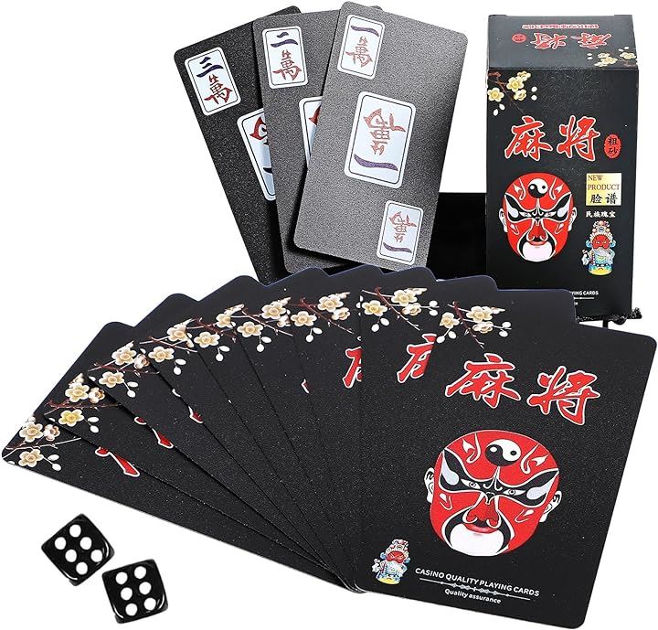 麻雀 カード 収納袋 カードゲーム プラスチック 麻雀トランプ 旅行( ブラック)