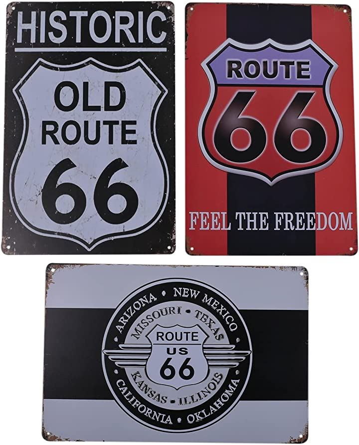 売れ済最安値 ブリキ看板 ROUTE66 10枚セット売り - 美術品