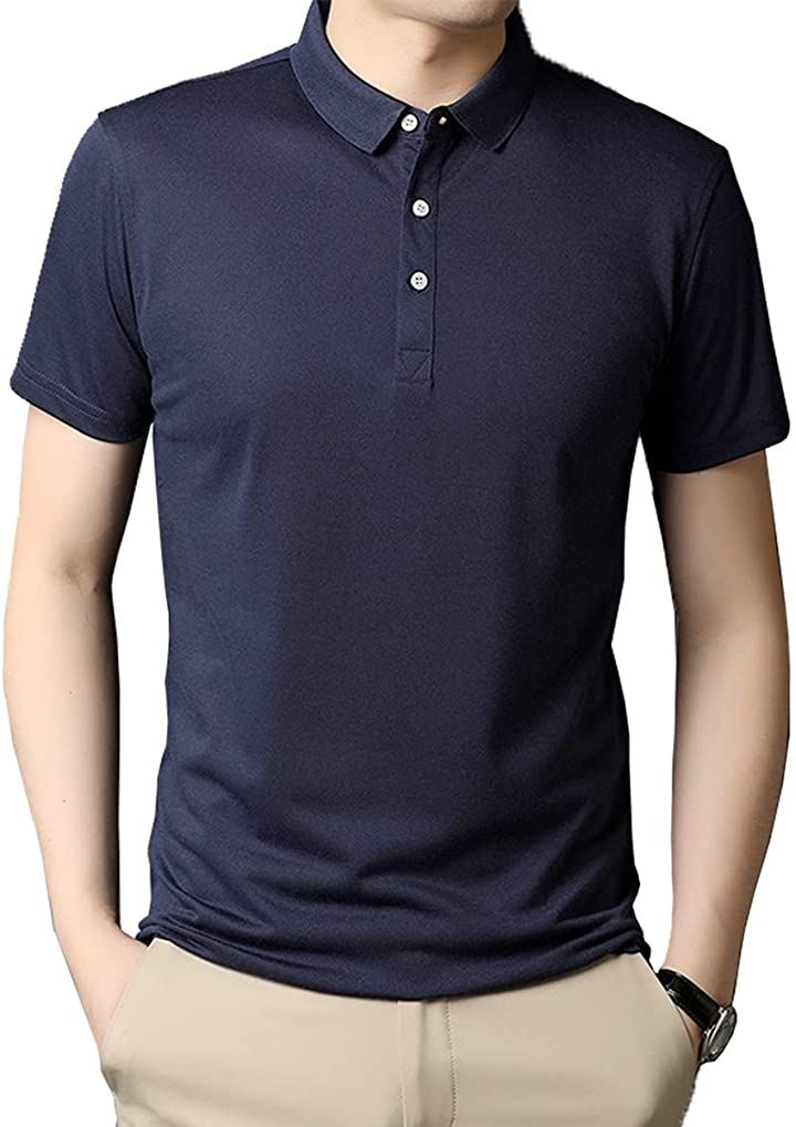 ジョプリンアンドコー 半袖ポロシャツ 襟付き クールビズ 薄手 メンズ トップス メンズファッション(ネイビー, XL)