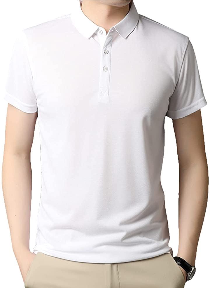 ジョプリンアンドコー 半袖ポロシャツ 襟付き クールビズ 薄手 メンズ トップス メンズファッション(ホワイト, M)