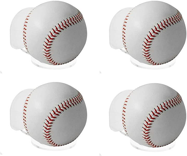 野球 ディスプレイ 野球ボール スタンド ボール飾り台 サインボール立て サインボールケース スポーツ・アウトドア(透明)