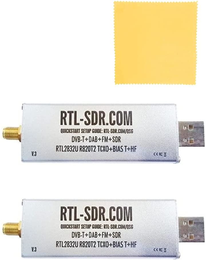 2本セット V3 RTL2832U R820T2 TCXO/1PPM SMA-J HF Direct Sampling Mode Q-branchSoftware Defined Radio チューナー単品/アルミダイキャストケース
