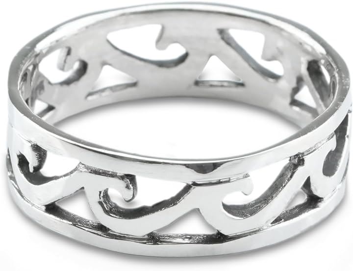 ハワイアン ジュエリー リング シルバー 925 指輪 透かし彫り スクロール スターリングシルバー( シルバー)