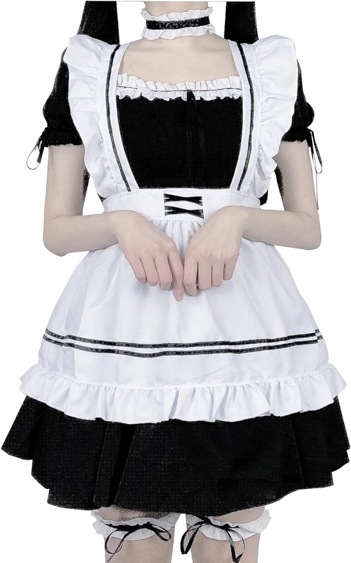 メイド服 コスプレ 6点セット 仮装 ワンピース ロリータ S