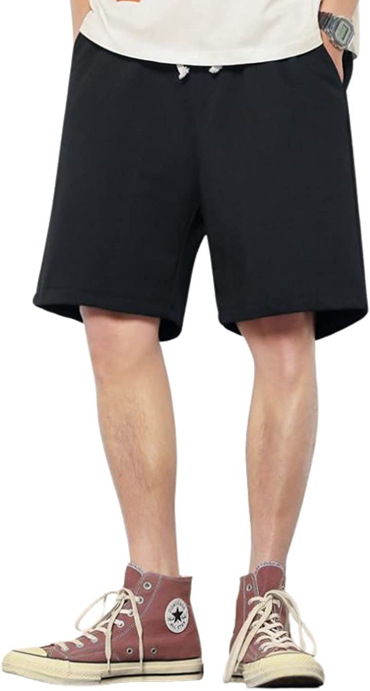 ハーフパンツ 5分丈 短パン カジュアル 半ズボン ショートパンツ・ハーフパンツ パンツ・ボトムス スーツ メンズファッション(ブラック, L)