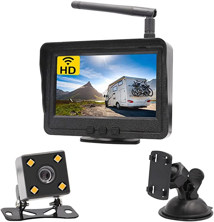 バックカメラモニターセット ワイヤレス4.3インチLCDモニター 無線 12V車用 駐車支援システム 4.3in オンダッシュモニター カーAV オーディオ・映像 カー用品 車用品・バイク用品(4.3in 無線)