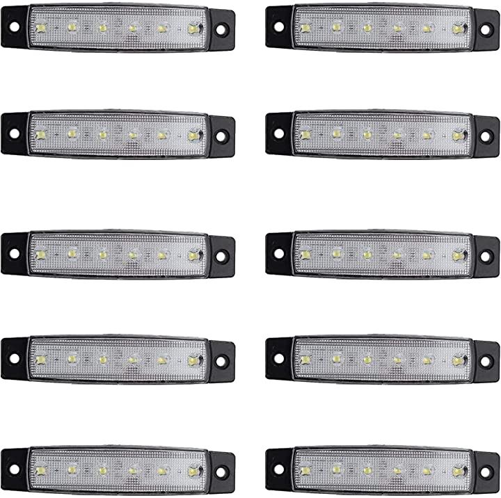 サイドマーカー ランプ LED トラック デコトラ ドレスアップ 高輝度 防水 IP65 イルミネーション10個セット 24V ホワイト10 ライト・ランプ カー用品 車用品・バイク用品(24V ホワイト10)