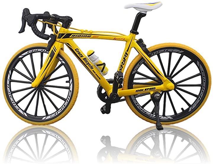 Morytrade 自転車 おもちゃ ロードバイク 模型 ダイキャストカー ロードレーサー 6 フィギュア おもちゃ ホビー ゲーム イエロー クイックスピード ヤマダモール店