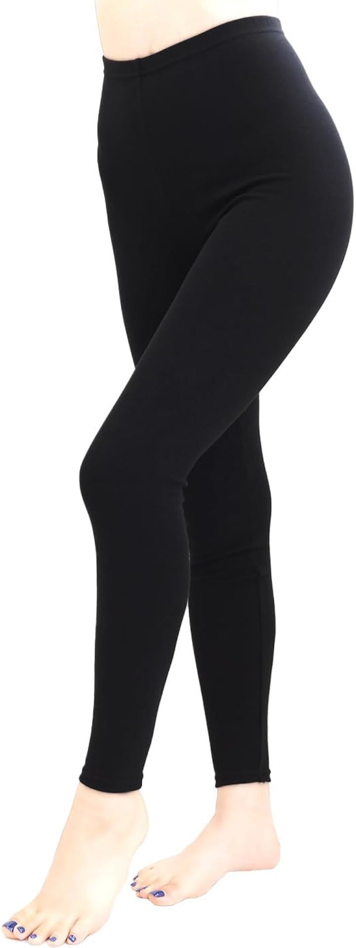 レディース 女性 パンツ レギンス スパッツ 綿混 日本製( ブラック10分丈, XL-2XL)