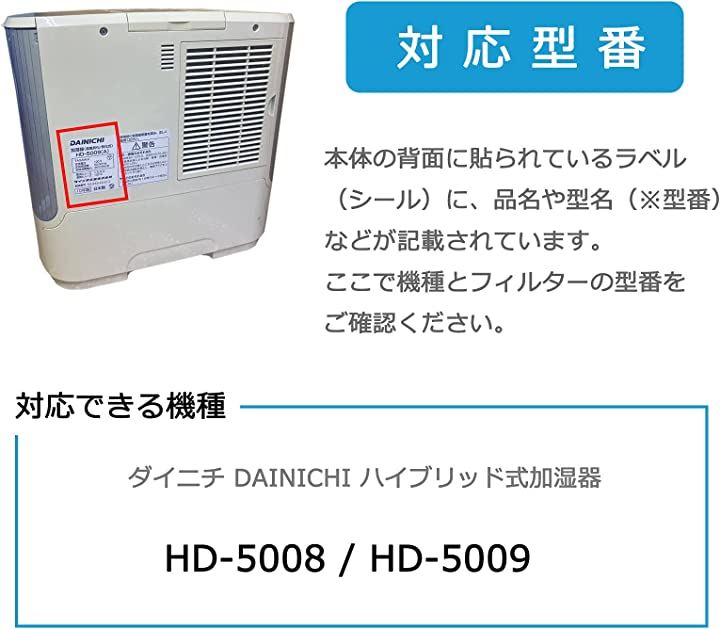 H060506 加湿フィルター 互換品 加湿器用 交換フィルター 2枚入 HD-5008 HD-5009 交換用加湿フィルター