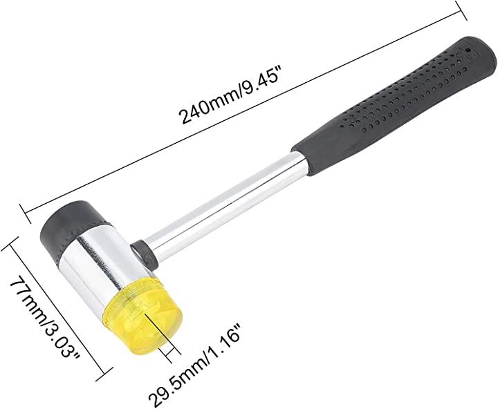 コンビハンマー ゴムハンマー プラスチック 両頭 スチールハンマー プラチナ 組立 調整 工具 レンチ・ドライバー DIY・工具 花・ガーデン・DIY(プラチナ,  24x7.5cm)：[クイックスピード ヤマダモール店]