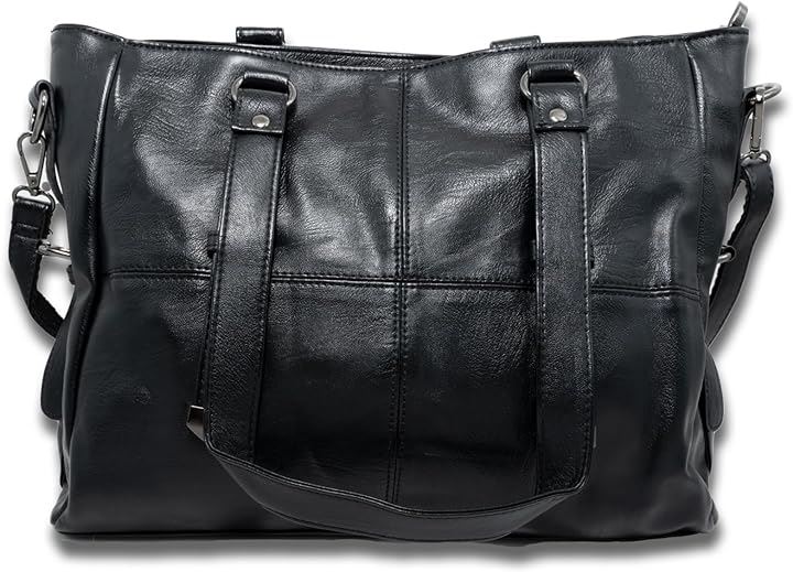 トートバッグ ビジネス メンズ ビジネス鞄 小さめ カバン 子母バッグ ブリーフケース 5ポケット付( ブラック)