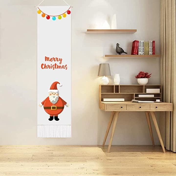 タペストリー クリスマス 縦長 細 壁掛 室内装飾 布 ウオールファブリック インテリア 北欧風  サンタ クリスマス用品 パーティー・イベント用品・販促品 おもちゃ・ホビー・ゲーム1