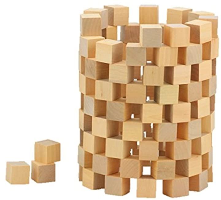 木製 積み木 キューブ ブロック天然 原木 無着色 子供 算数 体積 図形問題 知育 小学生 つみき 100個セット ベビー向けおもちゃ おもちゃ・玩具・ホビー