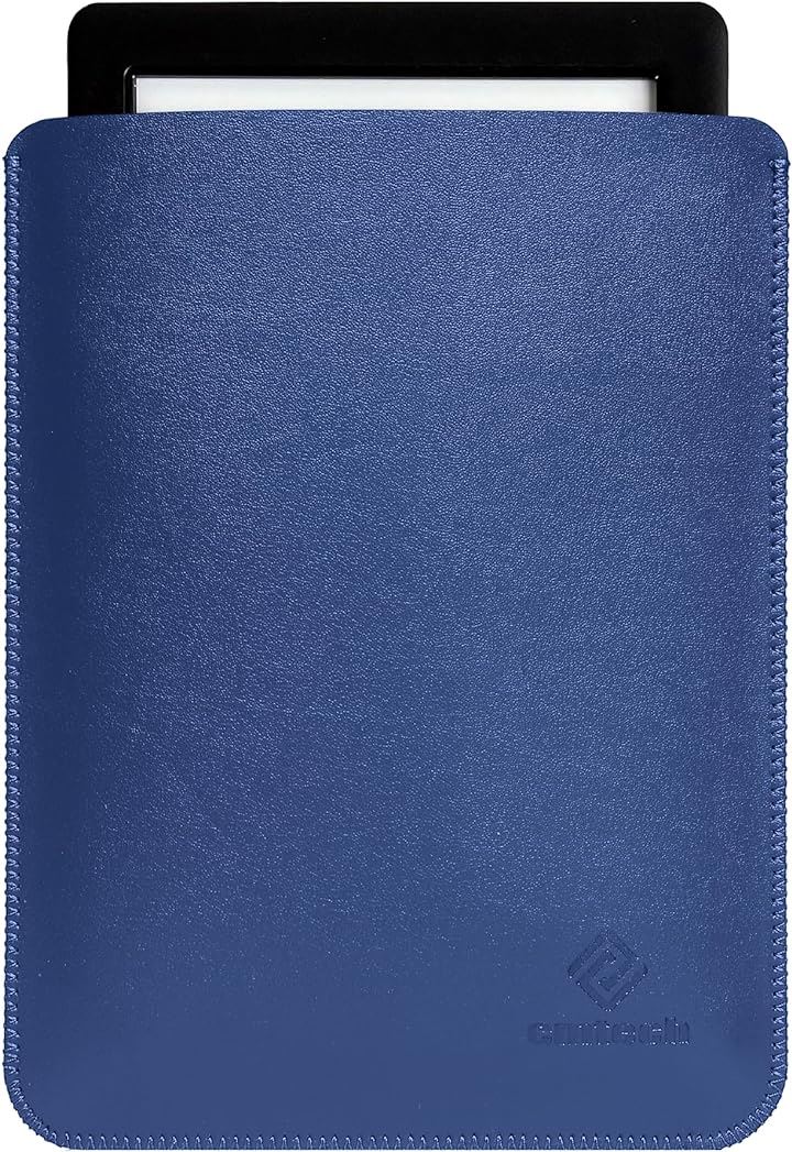 Kindle レザーケース 薄型 超軽量 Kobo PUレザーカバー MDM( ブルー)
