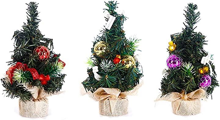 ミニクリスマスツリー クリスマス飾り クリスマス用品 雰囲気作り 20cm 3個セット 黄、赤、紫 パーティー・イベント用品・販促品 おもちゃ・ホビー・ゲーム(赤)