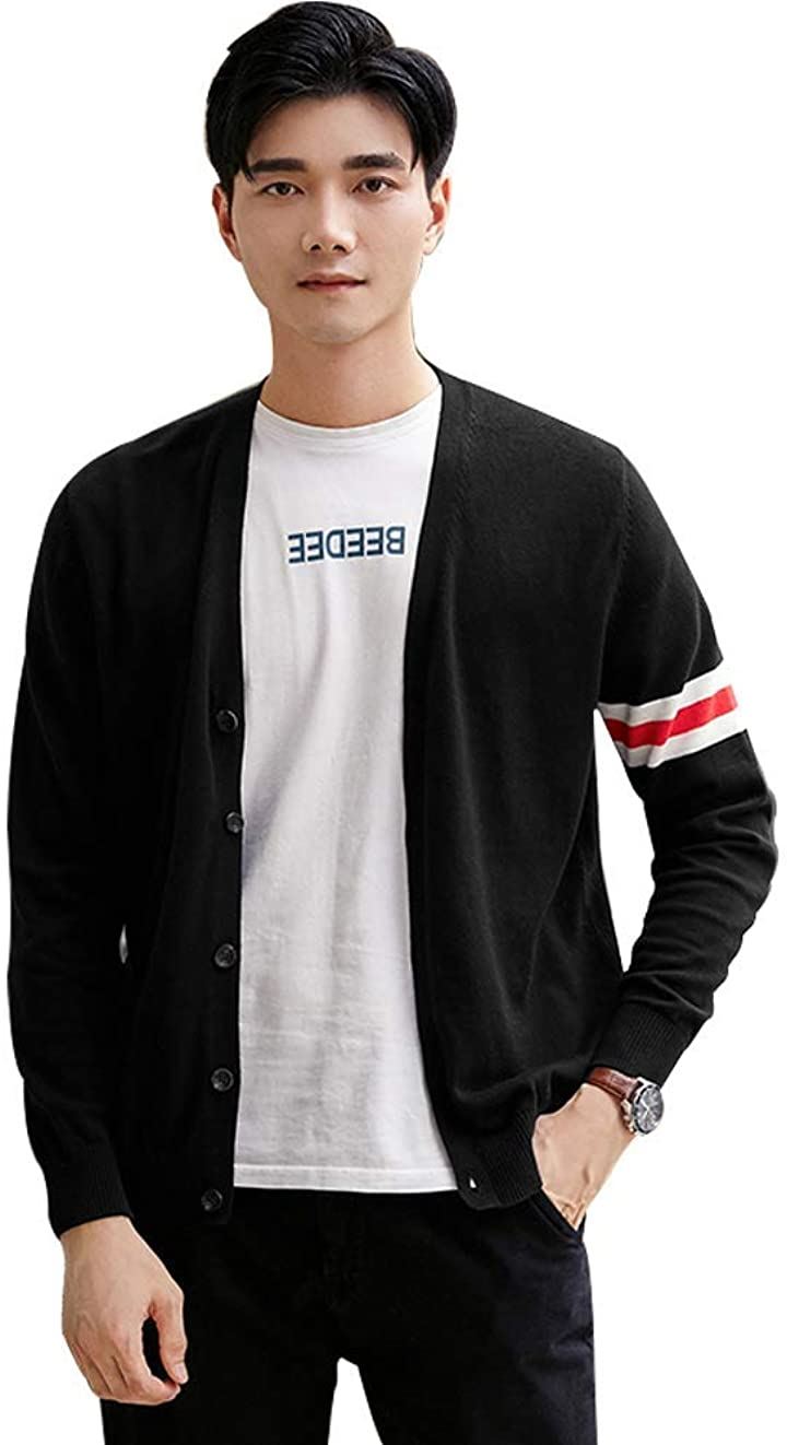 カーディガン メンズ ジャケット ニット Vネック シンプル 羽織 長袖 綿 ベーシック 薄手 通勤 通学 セーター 春夏秋冬 トップス メンズファッション ブラック01 3xl クイックスピード ヤマダモール店