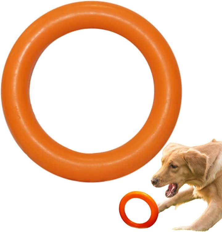 リングのおもちゃ ゴム製のおもちゃ 犬 円形 犬用品 ペット・ペットグッズ(オレンジ, M)