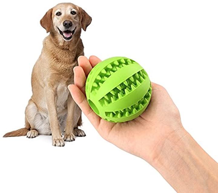 犬用 噛むおもちゃ 歯磨きボール 噛むボール 二枚入り ラバー製 餌入れ おやつボール 猫用 噛む玩具 知育玩具