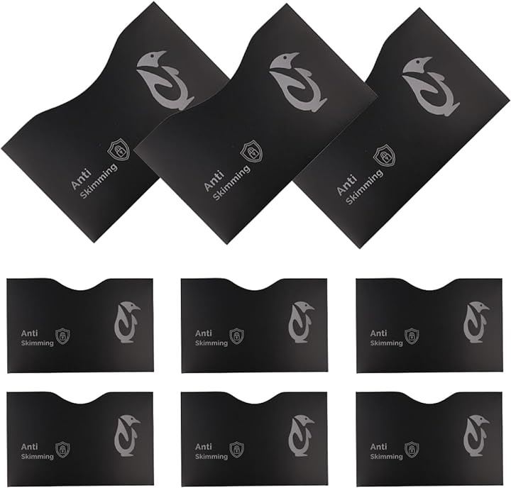 スキミング防止ケース カードケース 通帳ケース クレジットカード 磁気不良防止 9枚セット 紙( ブラック)