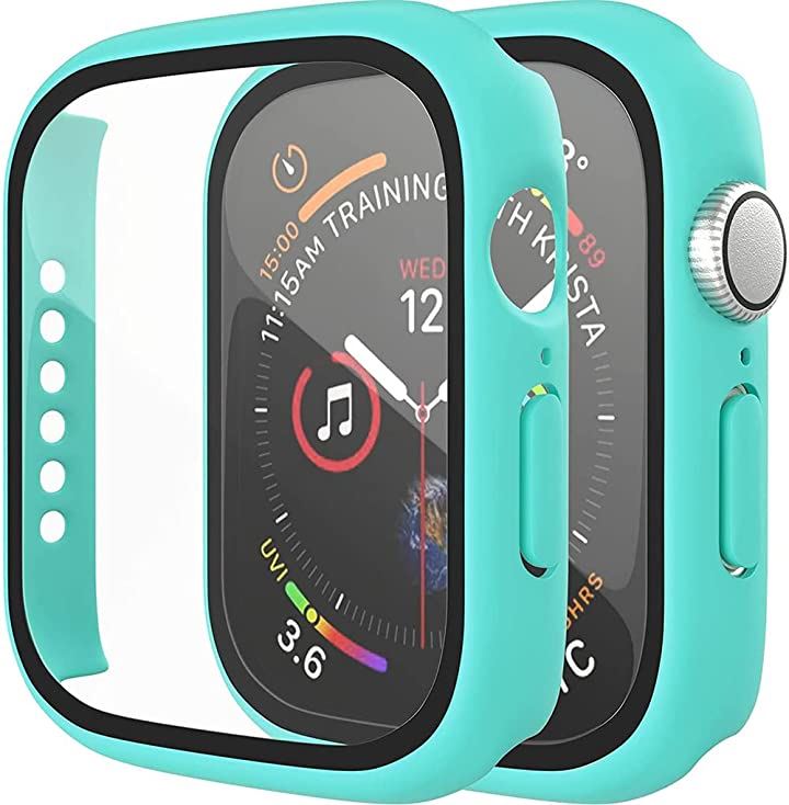 アップルウォッチ カバー Apple watch ケース 保護ケース 保護カバー スマートフォンアクセサリー 携帯電話・スマートフォン 家電・PC(ターコイズ, 49mm)