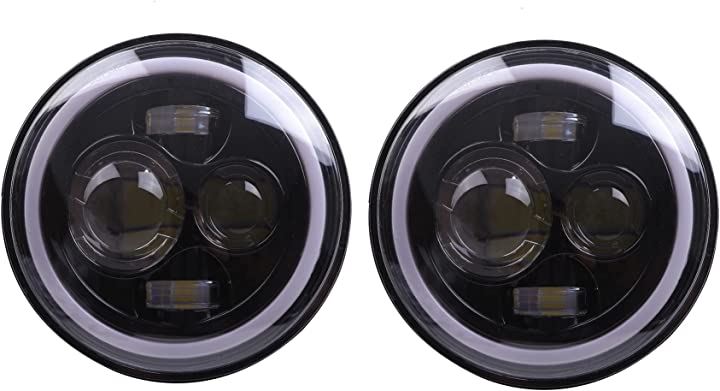 7インチ LED ヘッドライト イカリング デイライト プロジェクター ウインカー ジムニー( 2個セット)