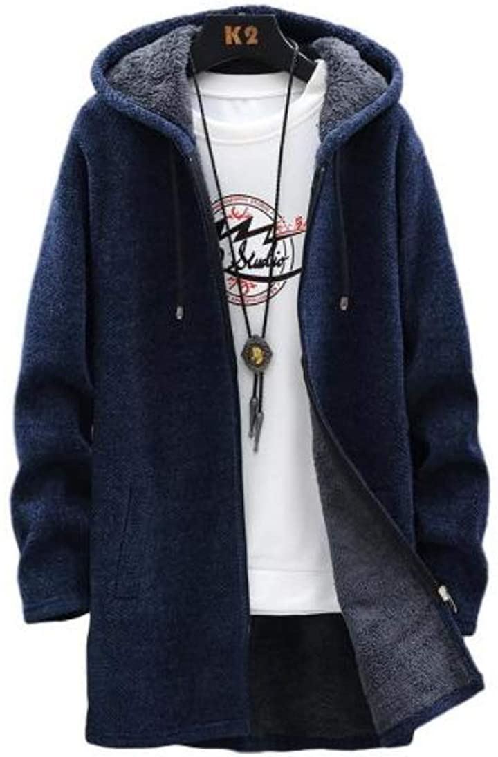 コート フード パーカー メンズ ロング 裏起毛 カジュアル 防寒 アウター メンズファッション ネイビー M クイックスピード ヤマダモール店