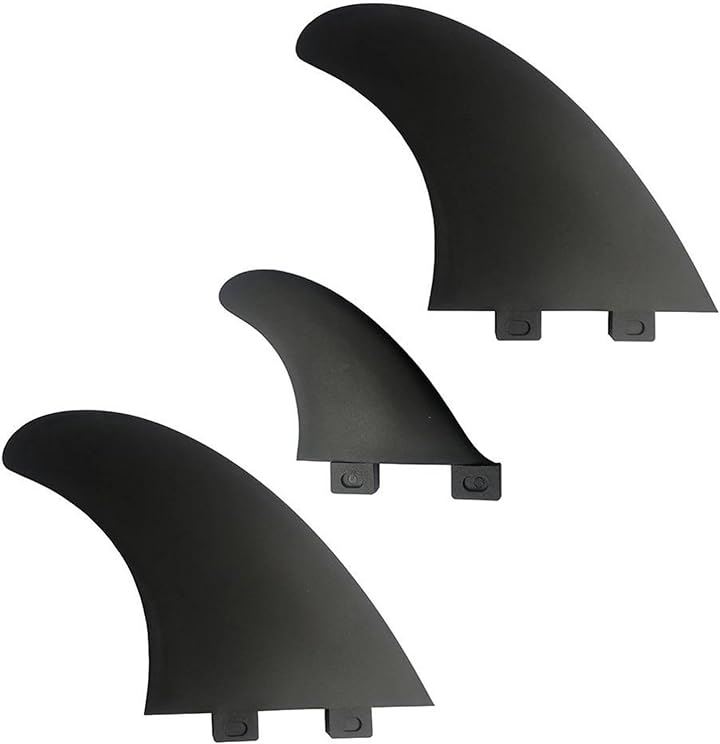 汎用 ツインフィン 2＋1 スタビライザー ボードフィン ミッドレングス サーフィン 黒( ブラック, FCS)