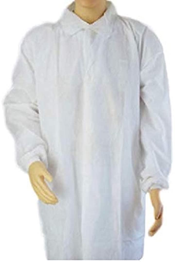 不織布 スーツ 上着 使い捨て 衛生 食品 加工 工場 見学 白衣 10枚( XXL)