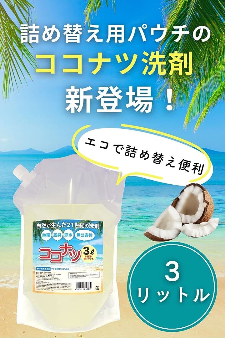 健康と環境をまもるココナッツ洗剤「ココナツ」 4L*4個セット - 洗濯用品
