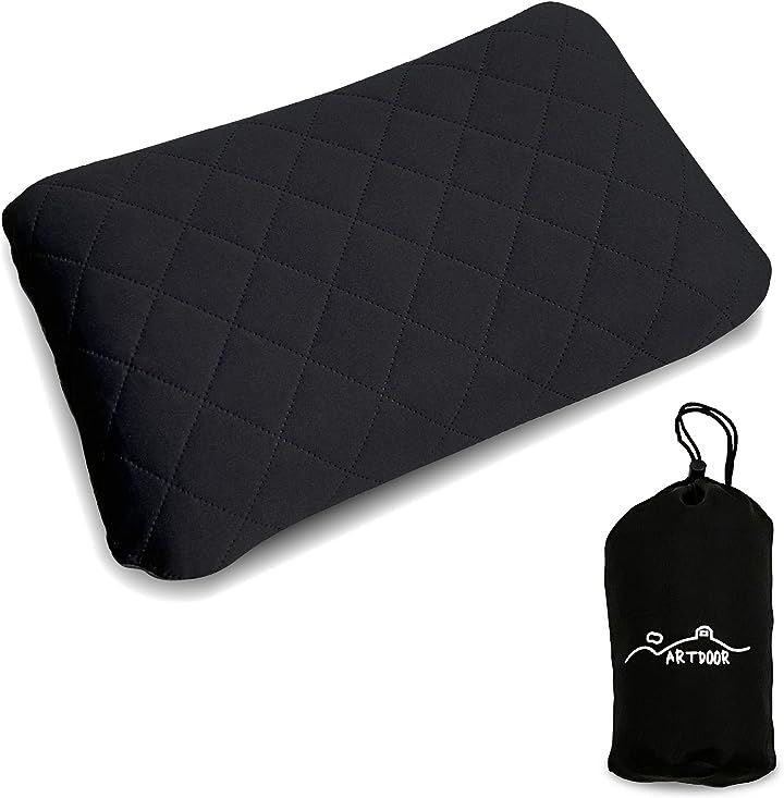 キャンプ 枕 エアー枕 エアーピロー 携帯枕 インフレーター エアクッション( 黒, エアー枕)