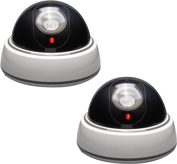 ダミーカメラ ドーム型 フェイク 監視カメラ 防犯対策 赤色LED点滅 不審者を威嚇 配線不要 簡単設置 2個セット