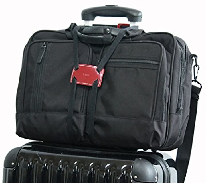 フォーパリー バッグ 固定 ベルト スーツケース 上の サブバッグ 固定に活躍 ずり落ち 防止 T101( ワイン)