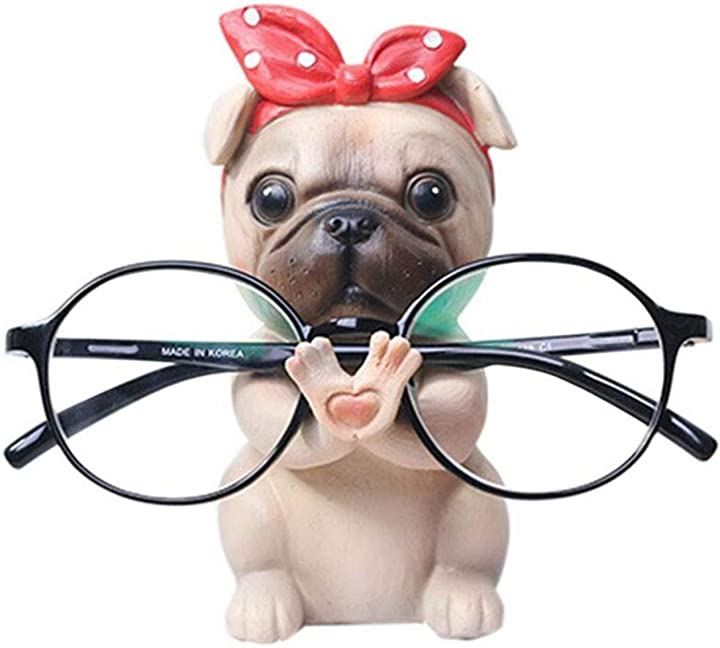 メガネスタンド めがねスタンド メガネかけ めがねかけ 眼鏡 かわいい 眼鏡ホルダー 卓上( パグ)