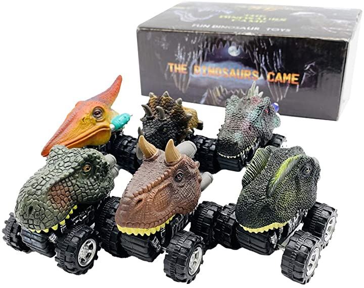 恐竜 おもちゃ フィギュア ミニカー 6個セット ティラノサウルス 子供 誕生日 おもちゃ・玩具・ホビー