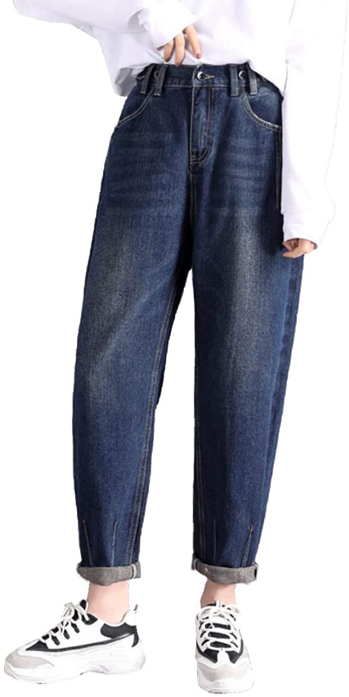 ジーパン レディース ゆったり デニム パンツ ボーイフレンドデニム ジーンズ デニム ボトムス レディースファッション ネイビー S クイックスピード ヤマダモール店