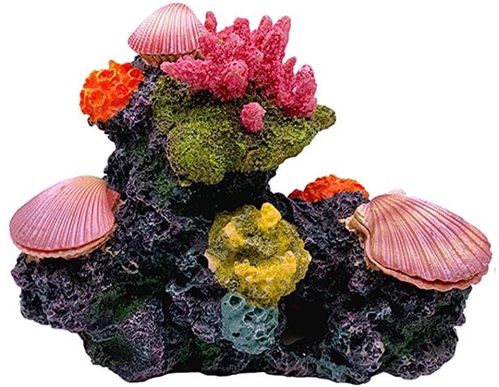 アクアリウム サンゴ 貝 エアー 開閉 動く オーナメント 水槽 オブジェ 隠れ家 メダカ 金魚 ヌマエビ 熱帯魚 サンゴ 貝エア開閉タイプ